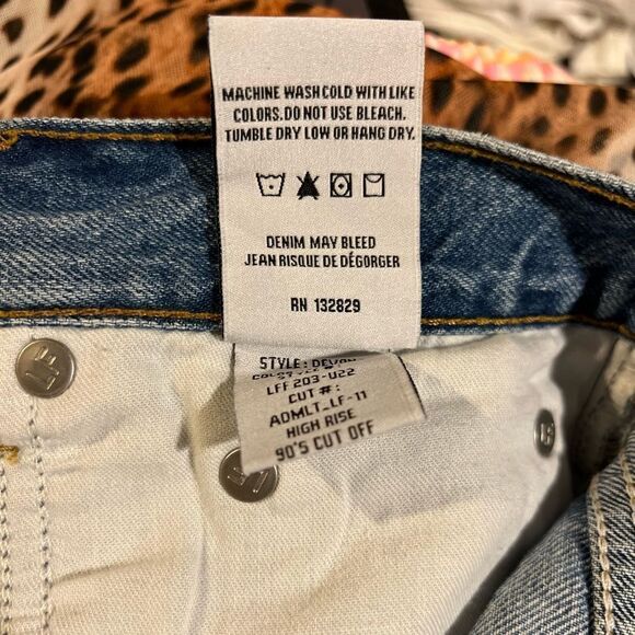 Lovers + Friends Devon High Waist Denim Cutoff Shorts in Islandia - Picture 10 of 12